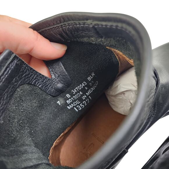 Frye Womens Veronica Leather Bootie Size 7 Black Leather Pull On Moto Biker - Picture 9 of 13
